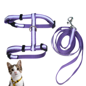 Radium Cat Body Belt & Leash Set - Escape Proof|Nylon|Size Adjustable
