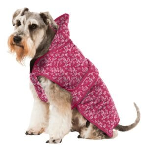 SITSNOOZE Printed Super Soft Warm Dog/Cat Winter Jacket, Velvet Pet Coat/Sweater for Winter (Pink)