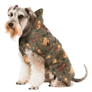 SITSNOOZE Printed Super Soft Warm Dog/Cat Winter Jacket, Velvet Pet Coat/Sweater for Winter (Green)