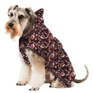 SITSNOOZE Printed Super Soft Warm Dog/Cat Winter Jacket, Velvet Pet Coat/Sweater for Winter (Brown)