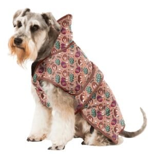 SITSNOOZE Printed Super Soft Warm Dog/Cat Winter Jacket, Velvet Pet Coat/Sweater for Winter (Peach)