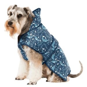 SITSNOOZE Printed Super Soft Warm Dog/Cat Winter Jacket, Velvet Pet Coat/Sweater for Winter (Blue)