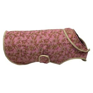 SITSNOOZE Elite Pet's Printed Pink Super Soft Warm Dog/Cat Jacket Coat Dress Clothes Sweater for Winter