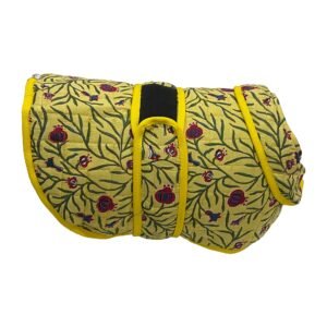 SITSNOOZE Elite Pet's Printed Yellow Super Soft Warm Dog/Cat Jacket Coat Dress Clothes Sweater for Winter