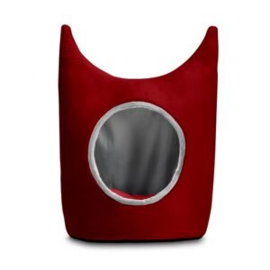 SITSNOOZE Plush Cat Bed and puppy bed, Furniture Water Resistant Indoor Bed, Microfiber velvet Bed, Cats Beds, Anti-Slip Color : Red Size : S