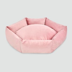 SITSNOOZE Plush Hexagon Dog Bed | Pet Furniture | Bed for Dogs & Cats | Modern Dog & Cat Bed | Hexagon Dog Bed | Best Dog Bed | Gift for Dog Mom Pink XLarge