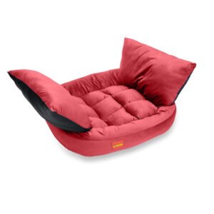SITSNOOZE Dog Bed Ultra Soft Velvet Rectangular Shape Raised Side Pet Bed, Machine Washable Cozy Place for Your Furry Friend, Size -XLarge Colour Red