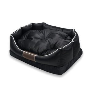 SITSNOOZE Dog and Cat Beds for All breeds, Bolster Washable Pet Bed Comfortable and Breathable Pet Sofa Warming for Extra comfortness of Your Pets | Color : Black XL