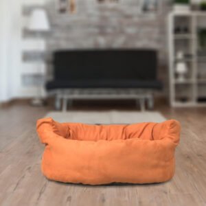 SITSNOOZE Octagonal Shape Dog Bed, Summer Season Extra Soft and Washable Designer Orthopedic Pet Beds for Dogs with Anti Slip and Water Resistant Bottom (Orange, Size- Small)