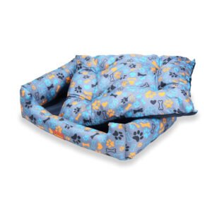 SITSNOOZE Plush Lounger Dog Bed and Cat Bed | Orthopedic Dog Bed for Sleeping | Dog Bed Washable | Water Resistant Indoor and Outdoor Lounger Bed | Colour: Blue Size : S