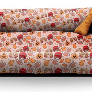 SITSNOOZE Plush Lounger Dog Bed and Cat Bed | Pet Bed for Dogs & Cats | Lounger Dog Bed | Water Resistant Indoor and Outdoor Lounger Bed | Colour: Cream Printed Size : S