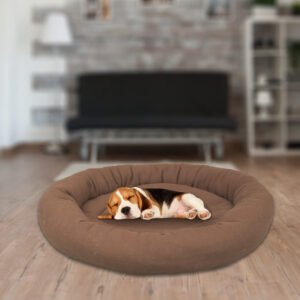 SITSNOOZE Dog Bed for Summer Season Extra Soft and Comfortable Pet Bed Washable Designer Orthopaedic Bed Colour: -Brown, Size- Small