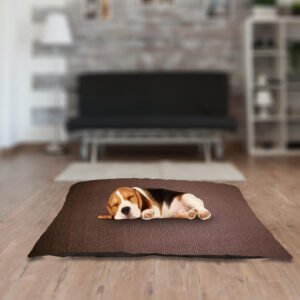 SITSNOOZE Dog Beds Rectangle Shape Dog Bed for Summer Season Extra Soft Pet Bed | Washable Designer Orthopaedic with Anti-Slip and Water Resistant Bottom (Brown, Medium)