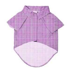 SITSNOOZE Pet’s Purple Printed Rayon Dog Shirt | Soft, Breathable Summer Apparel for Large Dogs | Lightweight, Comfortable & Stylish Pet Wear | Skin-Friendly, Easy to Wash, Cute Printed Clothing | Perfect Daily Outfit for Pets