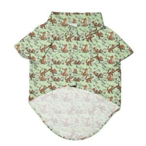 SITSNOOZE Dog Shirt Light Green Printed | Soft Rayon Summer Pet Wear | Lightweight, Breathable & Stylish Apparel for Puppies | Easy to Wash, Gentle on Skin | Perfect Cute Printed Shirt for Toy Breeds