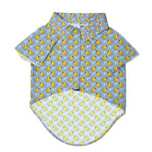 SITSNOOZE Dog Shirt Blue Printed | Soft Rayon Summer Pet Wear | Lightweight, Breathable & Stylish Dog Apparel | Easy to Wash, Comfortable & Skin-Friendly Outfit | Perfect Daily Clothing for Medium Dogs
