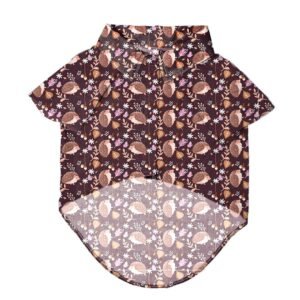 SITSNOOZE Summer Print Dog Shirt Brown | Soft, Stylish Rayon Pet Apparel for Beagle, Cocker, Indies & Large Breeds | Lightweight, Breathable, Easy to Wash Dog Clothing | Perfect Summer Outfit for Pets | Comfortable & Trendy Dog Shirt